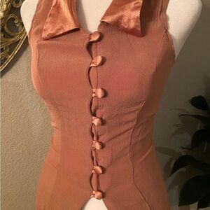 Mystic Women's Sleeveless silk Blouse in Warm Rust